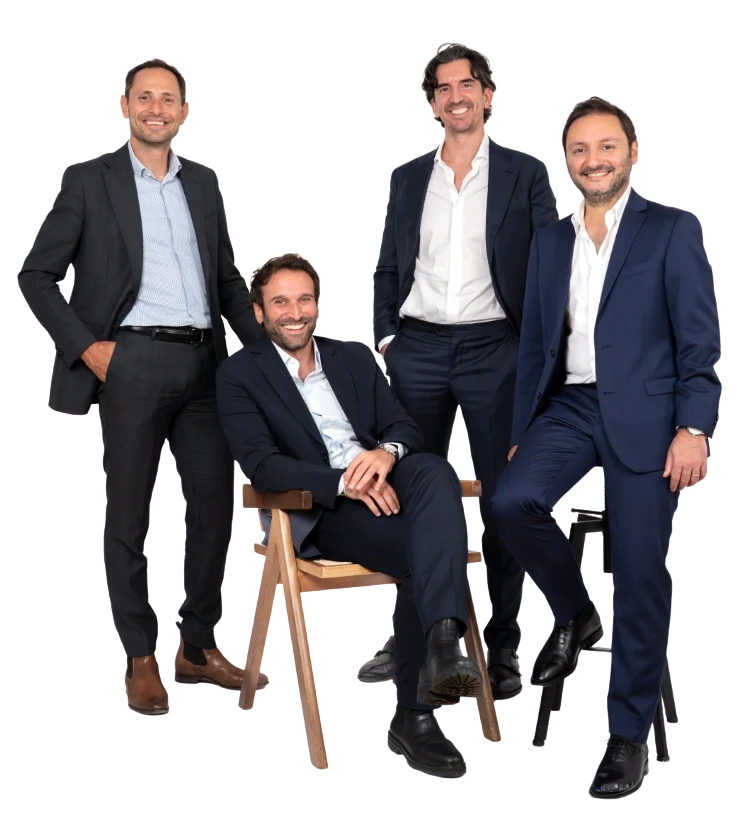 Les quatre associés fondateurs de SPHERE RH : Alexandre Murciano, David Jian, Maxime Ouanhon et Benjamin Chemoul